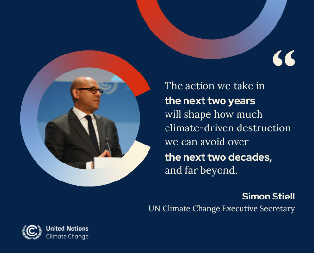 Green Quote From Simon Stieill -Executive Secretary, UNFCCC